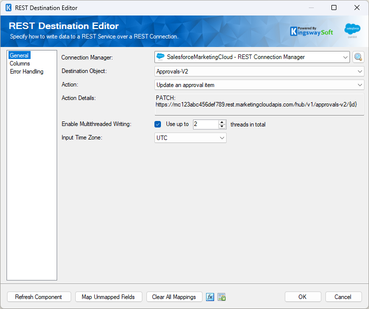 Salesforce Marketing Cloud REST Destination Component